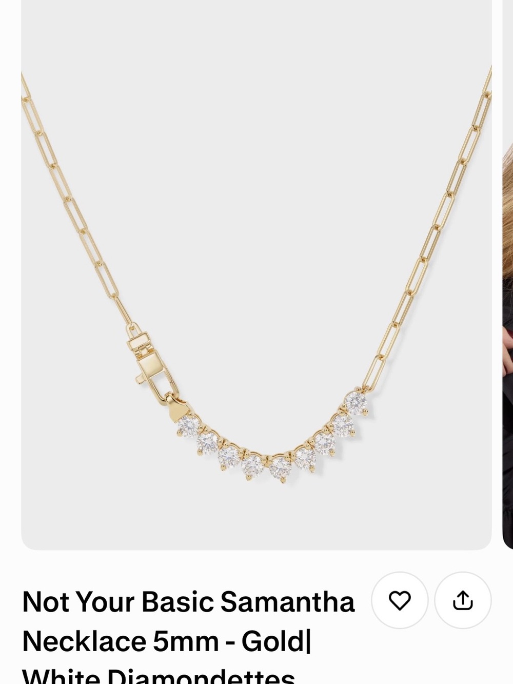 Melinda Maria Gold Necklace with White Diamonette Accents